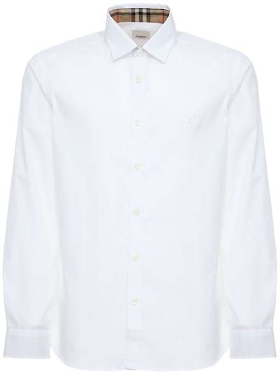 burberry men's sherwood stretch cotton poplin shirt|burberry poplin shirt.